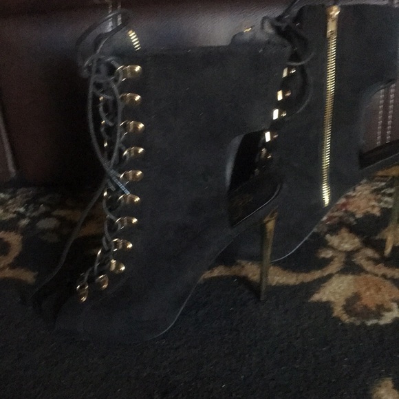 Corset Lace Up Mule Golden Heel - Picture 3 of 4